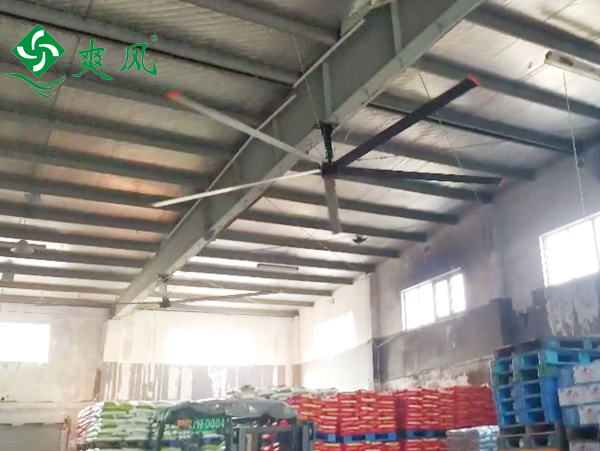 上海老大同食品仓库应用摩登7工业大吊扇——通风降温清新空气