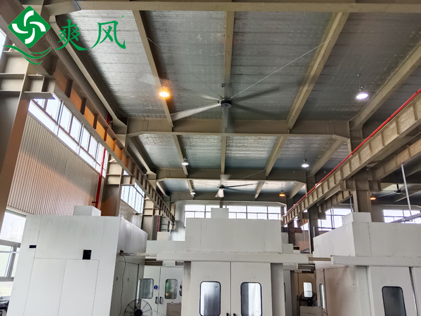 机械车间降温案例—摩登7工业大吊扇助力新坐标汽车零部件车间环境升级